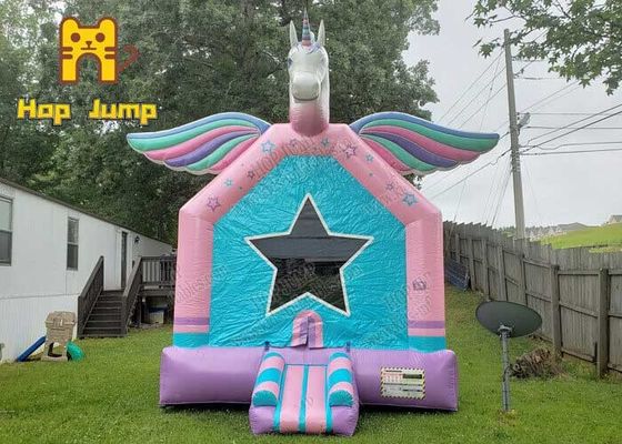 PVC all'aperto dell'interno Unicorn Bouncy Castle With Slide di 0.55mm